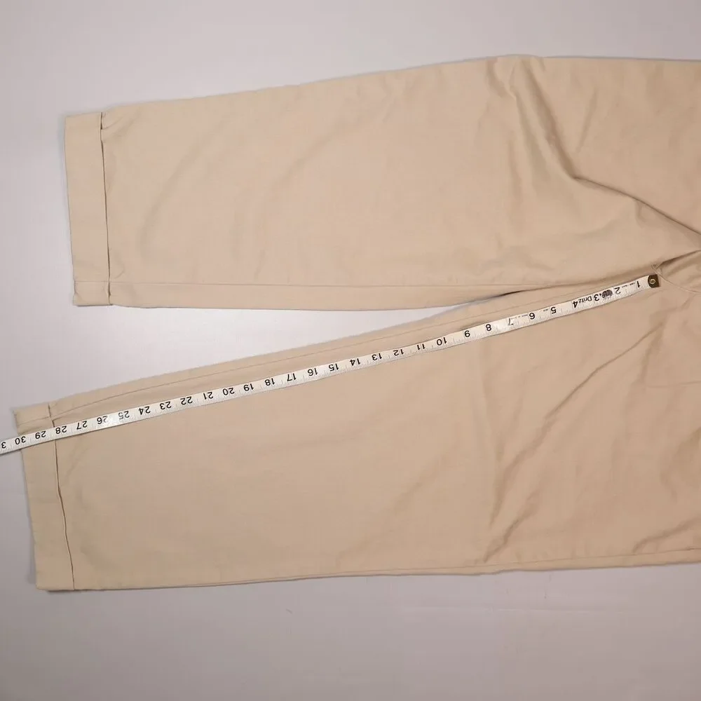 VTG Polo Ralph Lauren Hammond Pants Beige Straight Pleated Trousers Mens 36x30